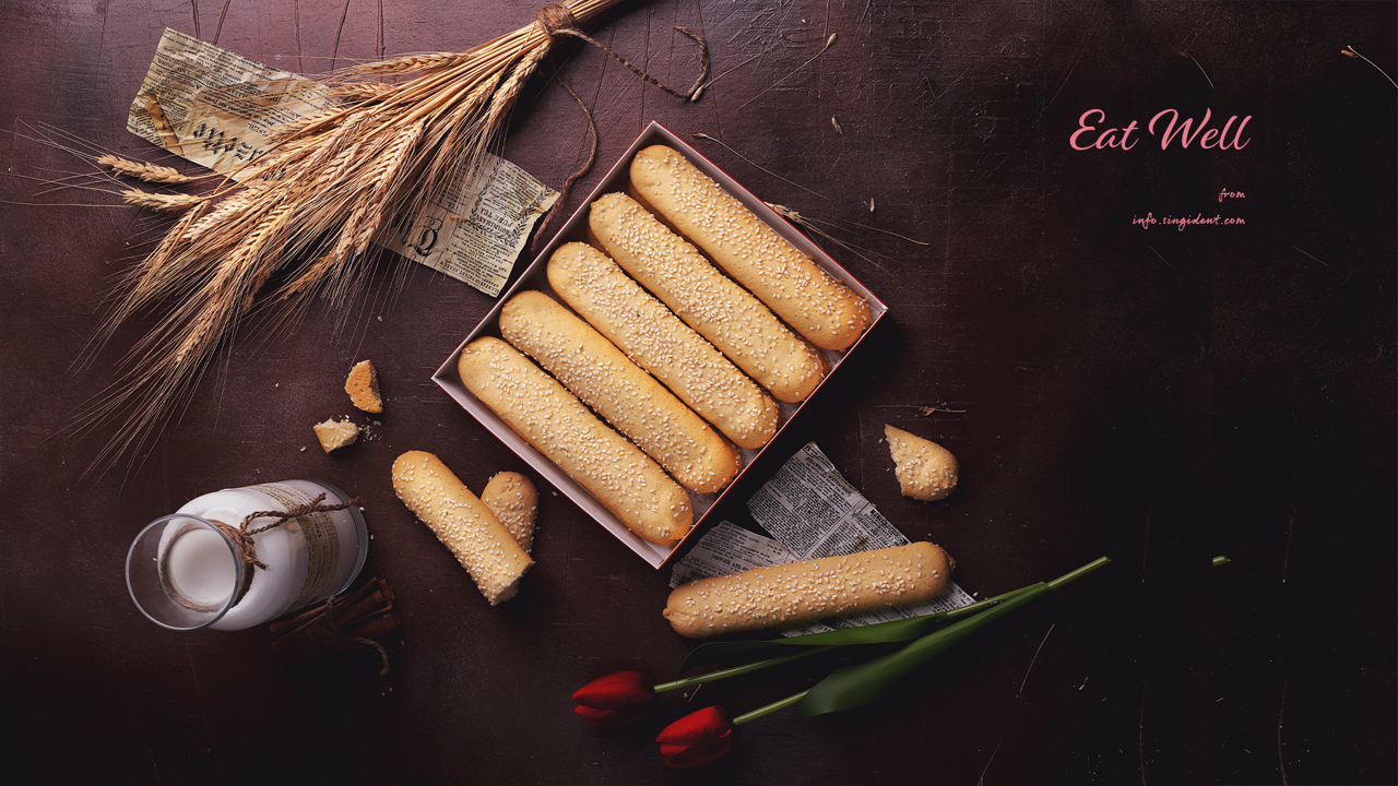 02 브래드 스틱 C - Eat Well 갈색배경화면