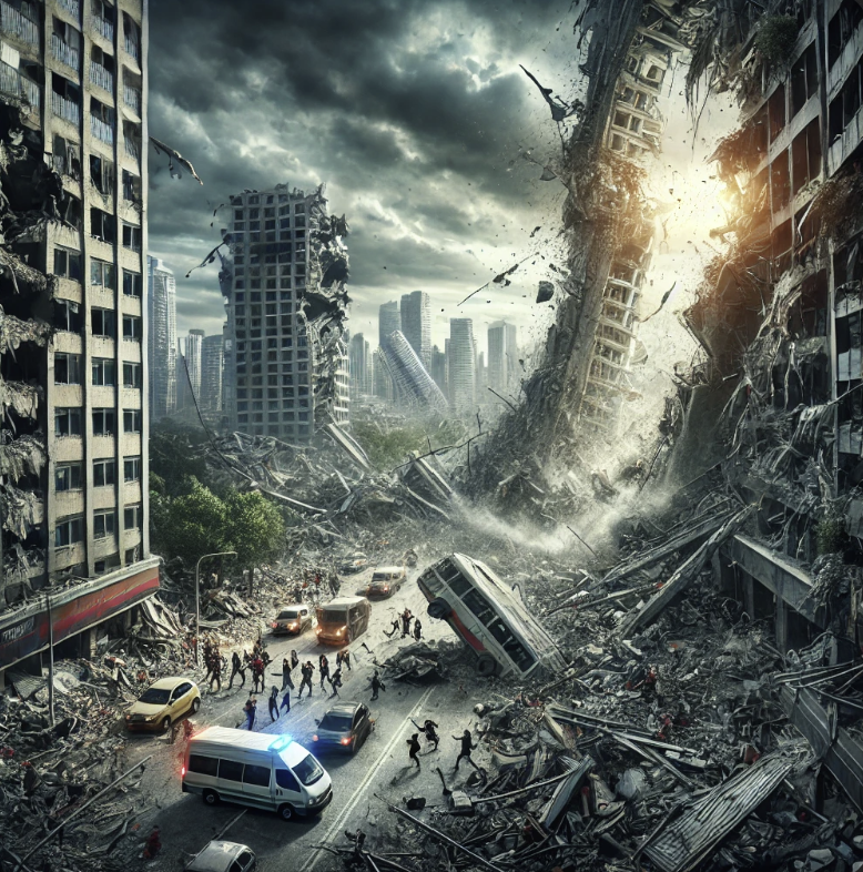 지진으로 건물 붕괴