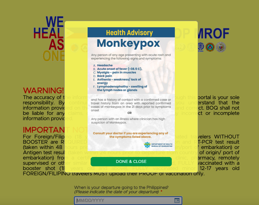 원헬스패스 원숭이두창