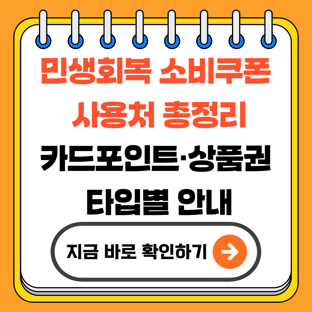 민생회복 소비쿠폰 사용처 총정리｜카드포인트&middot;상품권 타입별 안내