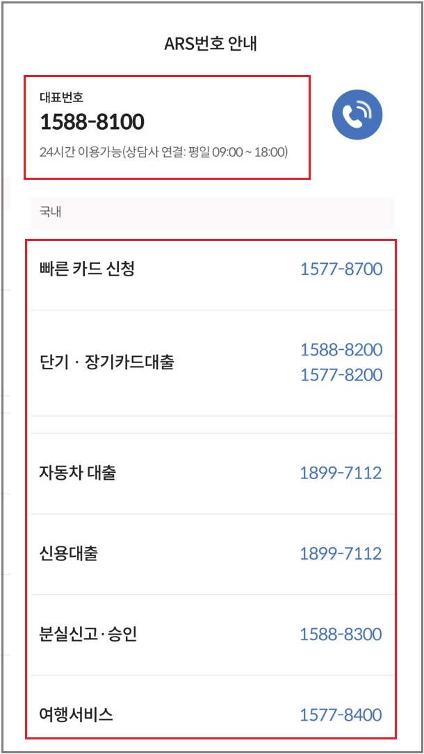 롯데카드 고객센터 전화번호