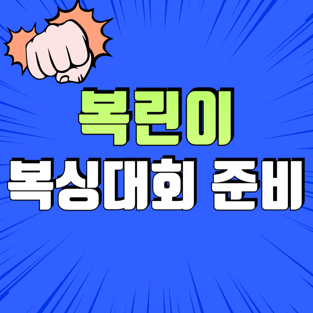 복린이 복싱대회 준비 방법