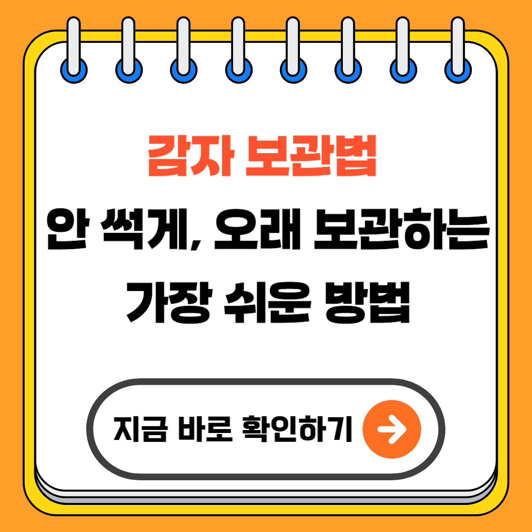 감자 보관법 - 안 썩게, 오래 보관하는 가장 쉬운 방법 (꿀팁2가지)