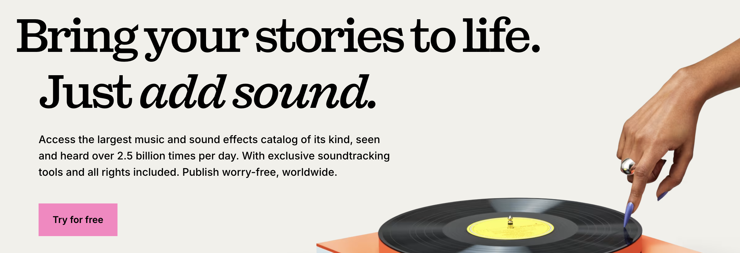 Epidemic Sound 홈페이지