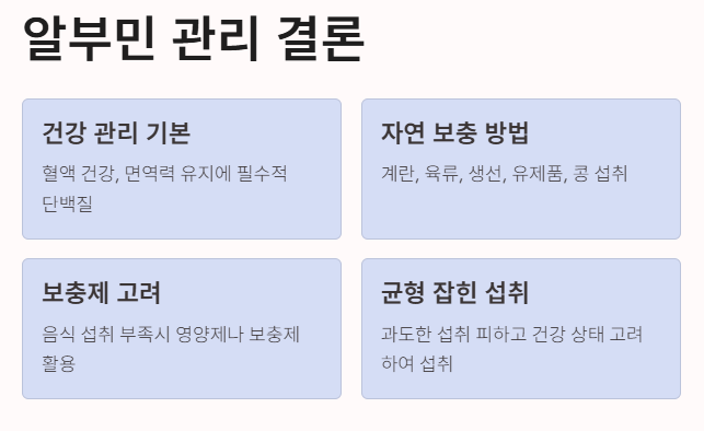 알부민 관리 결론