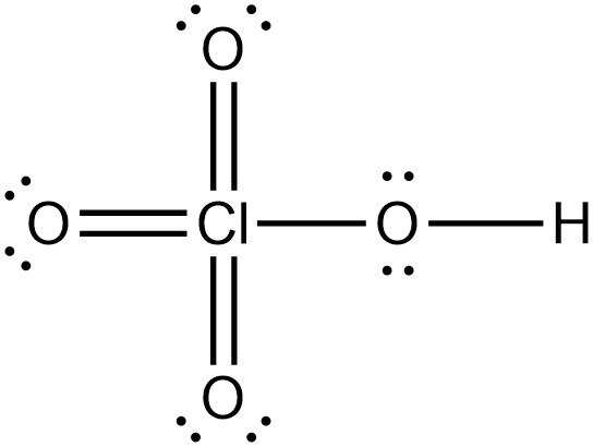 HClO4의 루이스 구조, Lewis structure of HClO4