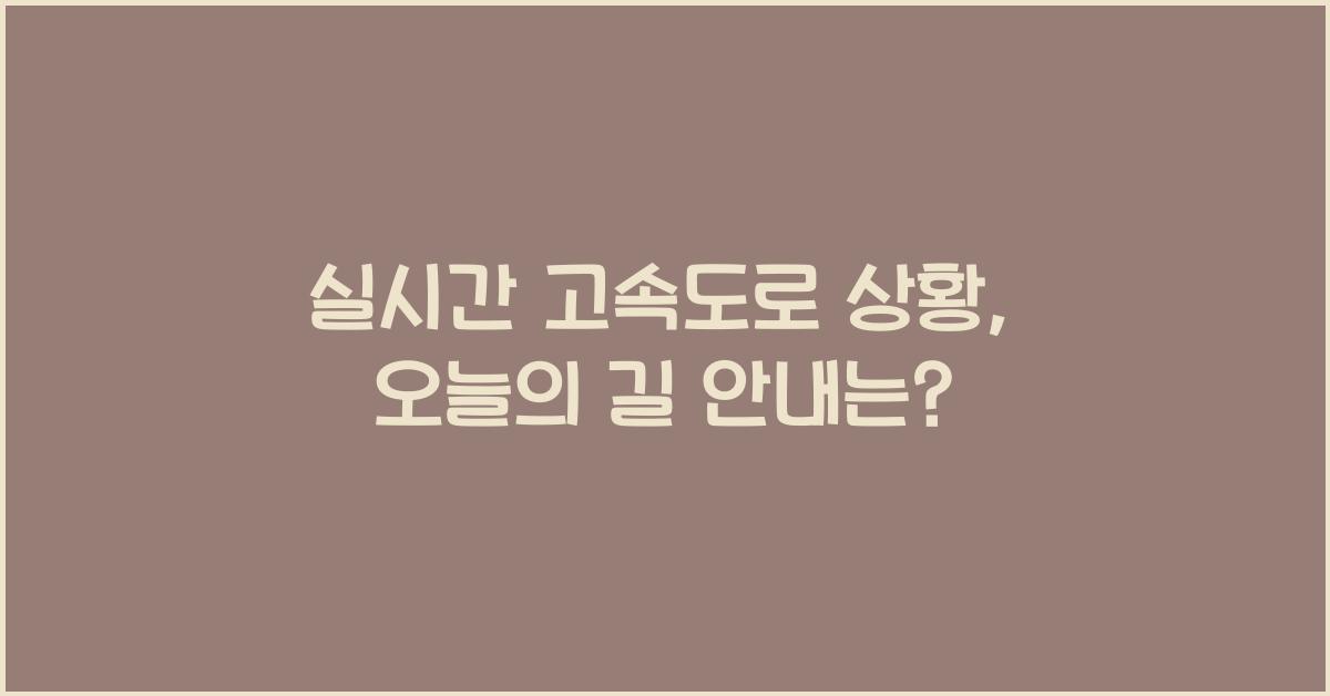 실시간 고속도로 상황