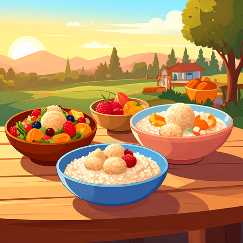 점심: 닭가슴살 + 야채샐러드 + 오트밀 소량