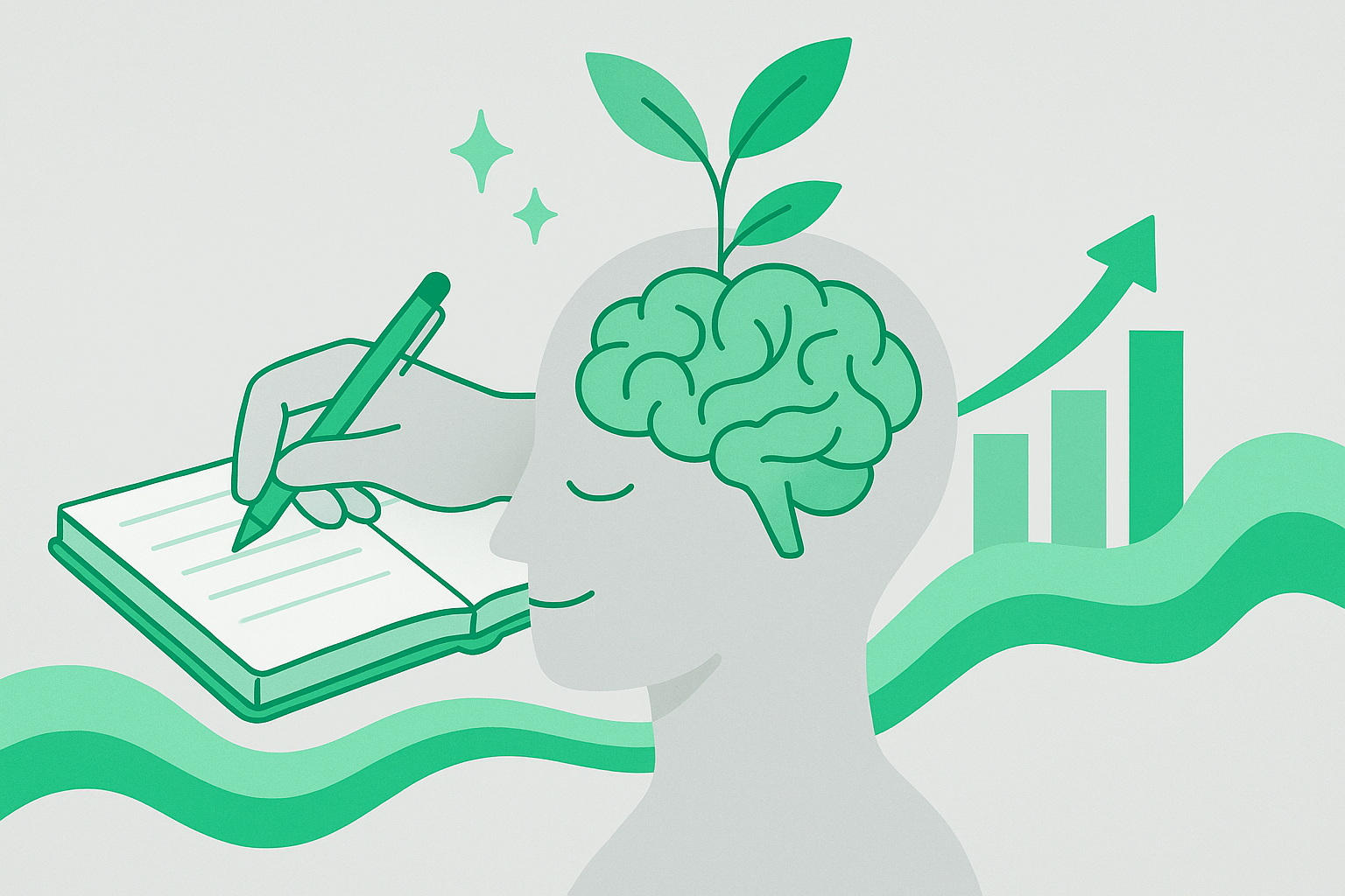 민트빛 사고의 나무가 자라나는 뇌의 정원