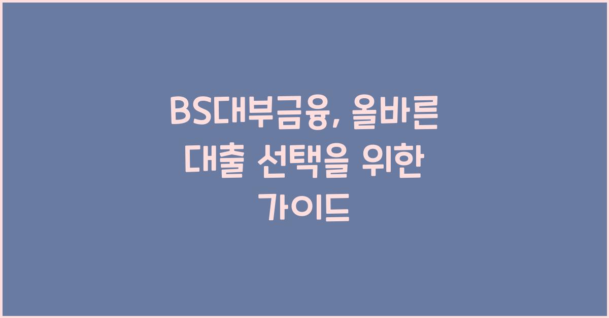 BS대부금융