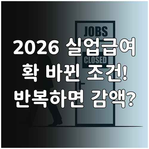 2026 실업급여 달라진 조건과 반복..