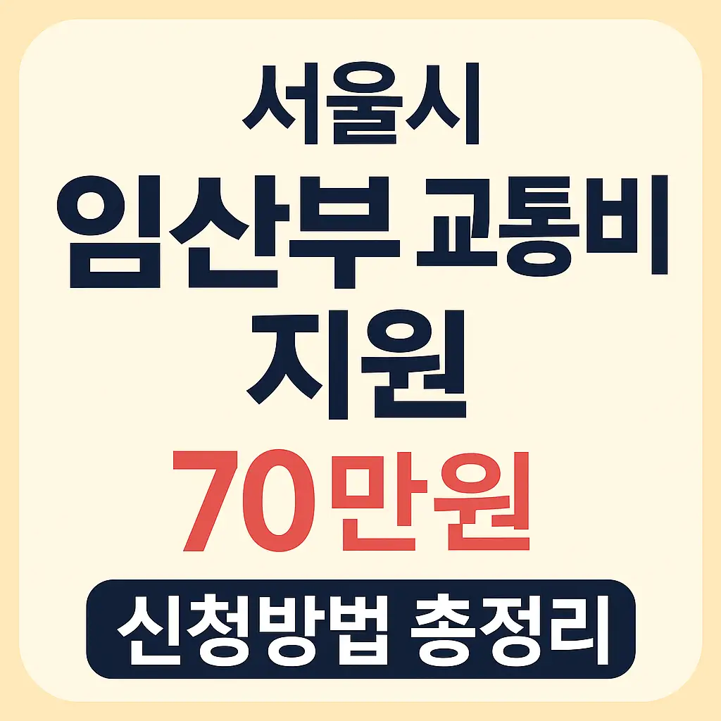 2025년 서울시 임산부 교통비 지원사업
