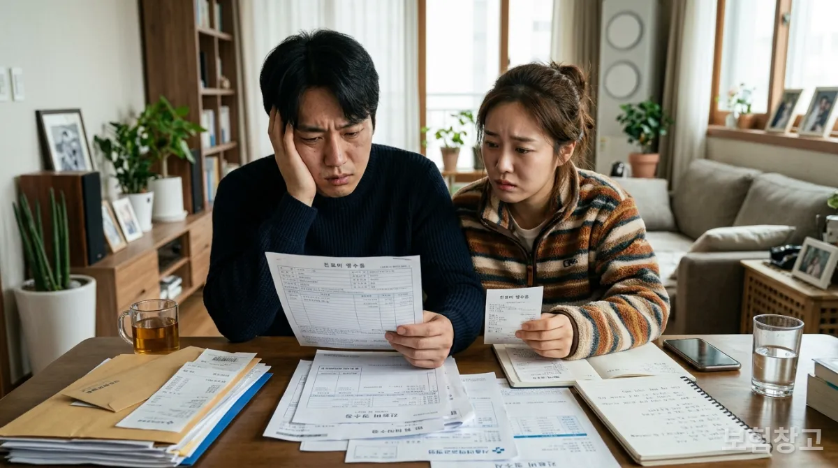 암 치료비로 인해 고민하는 젊은 한국 부부