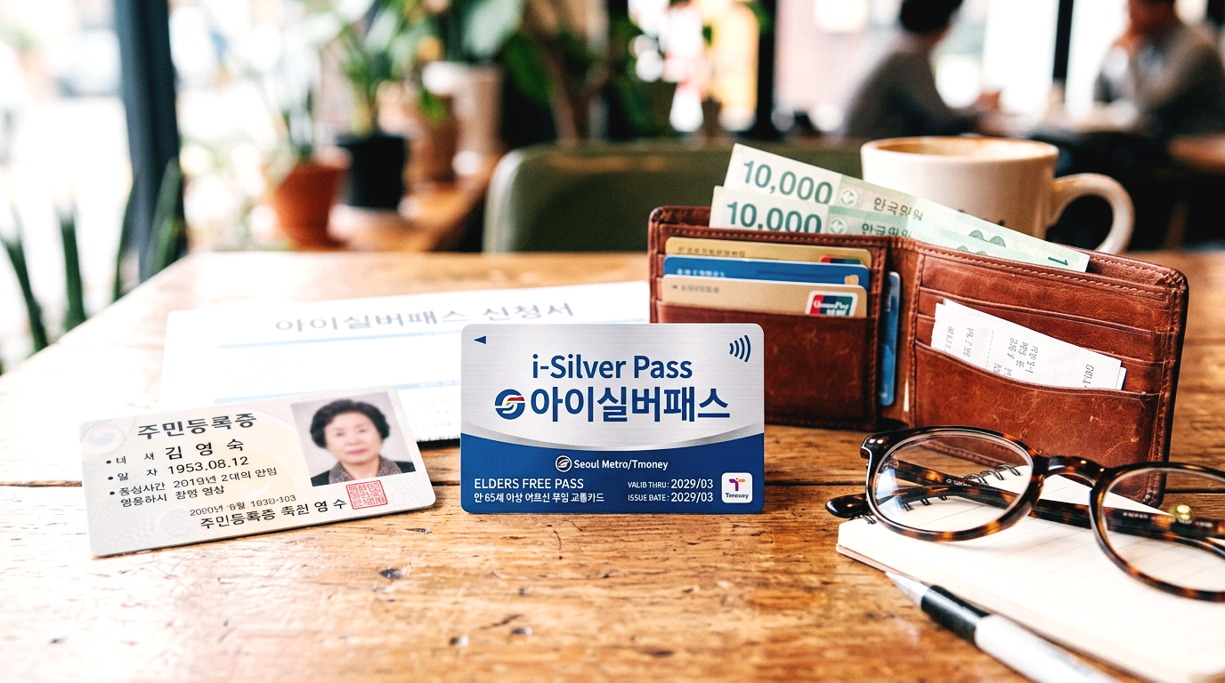 인천시 어르신 무상교통 카드 i-실버 패스 근접샷