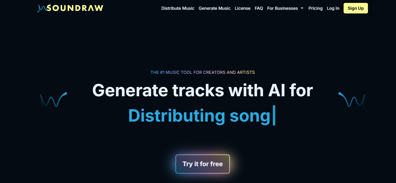 Soundraw AI 홈화면 관련 사진