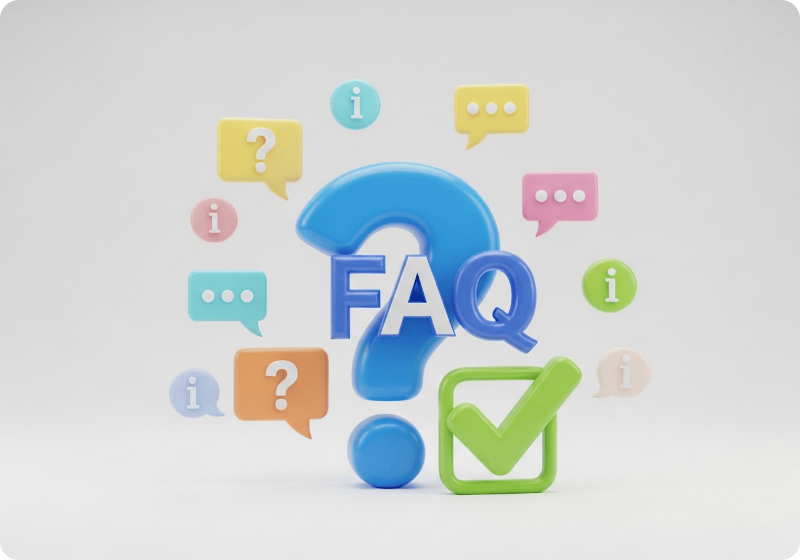 자주 묻는 질문을 나타내는 3D FAQ 아이콘