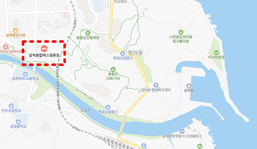 삼척시외버스터미널 위치-지도