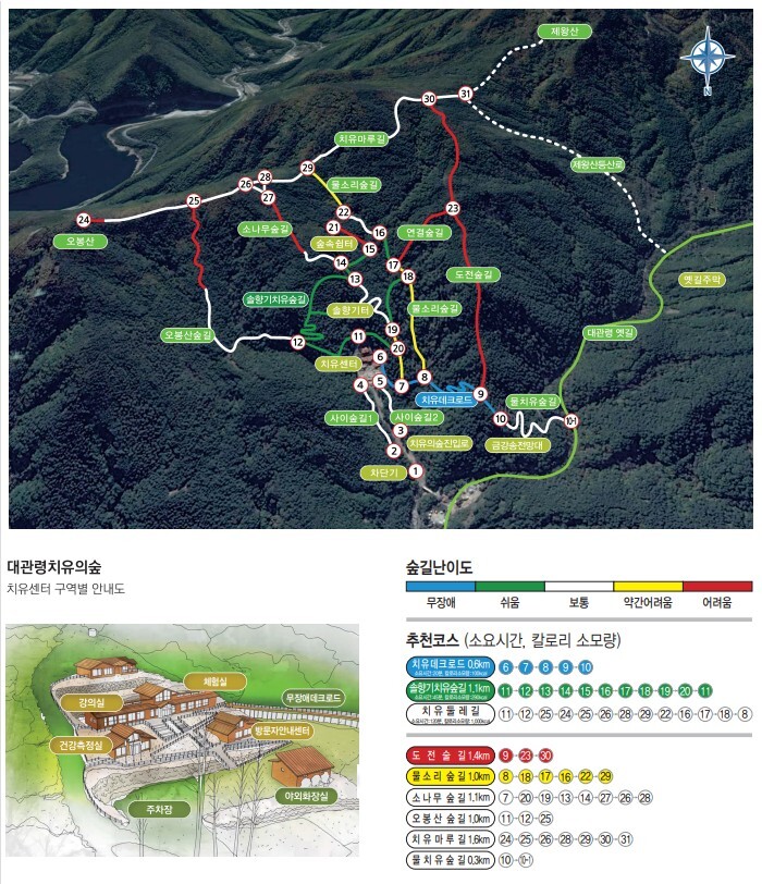 대관령치유의숲 지도