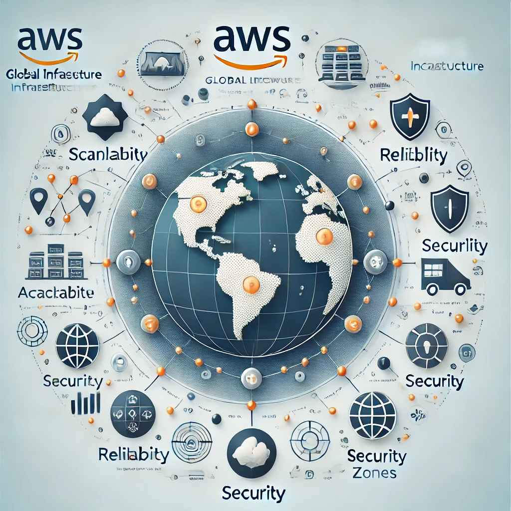 AWS 글로벌 인프라와 그 혜택을 요약한 다이어그램