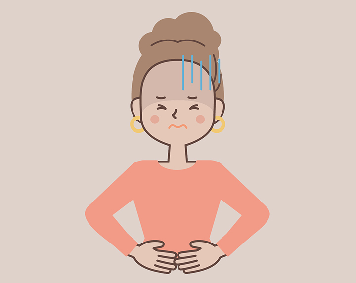 복부가-불편한-여성