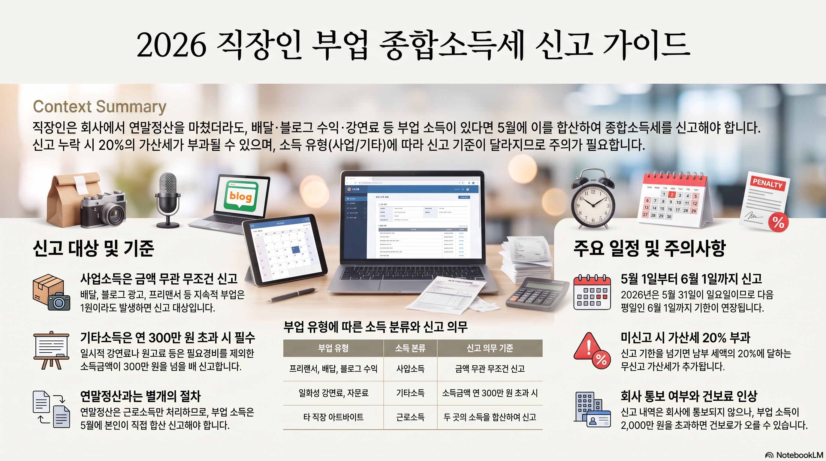 직장인 부업 종합소득세 신고 방법 홈택스