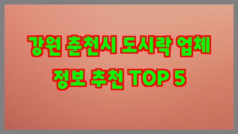 강원 춘천시 도시락