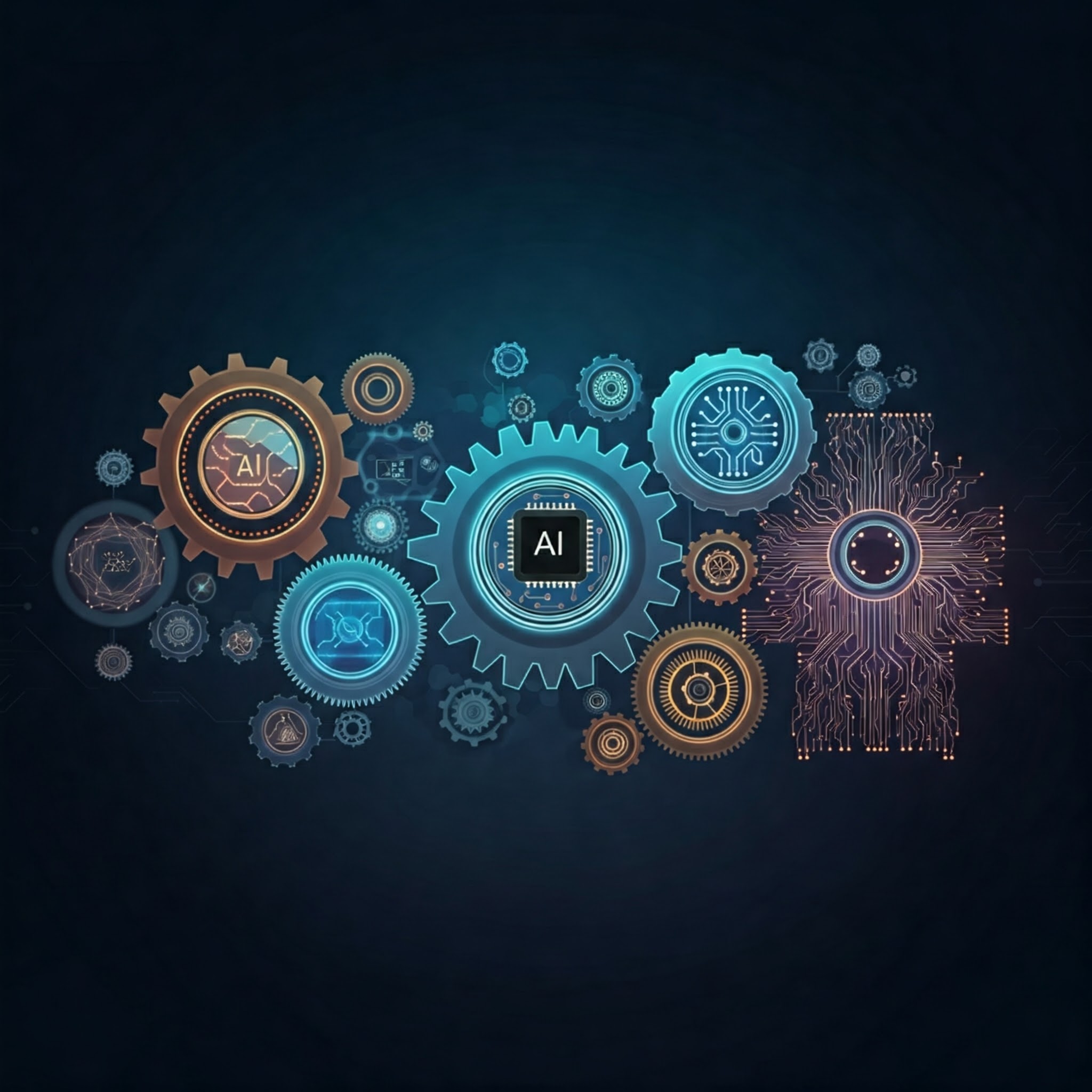 AI 어시스턴트의 핵심 개념을 보여주는 교육용 일러스트레이션