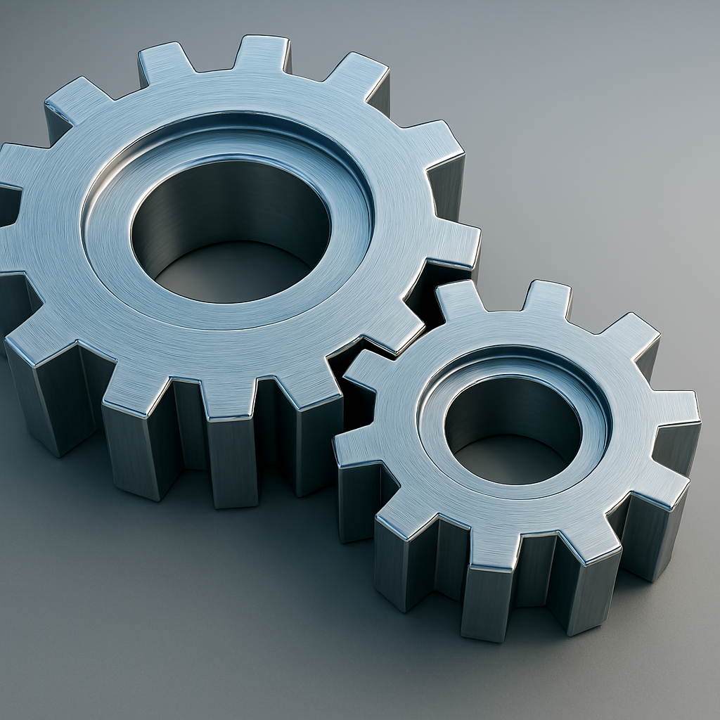Symbolic image representing the core mechanism of excluding self-visits in Google Analytics GA4, illustrated as interlocking gears metaphorically showing the transmitter and receiver working together. The message emphasizes that data flows must align precisely for accurate and refined analytics.