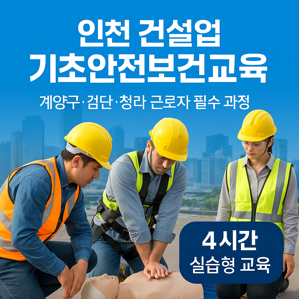인천 건설업 기초안전보건교육 장소 계양구·검단·청라 근로자 필수 안내