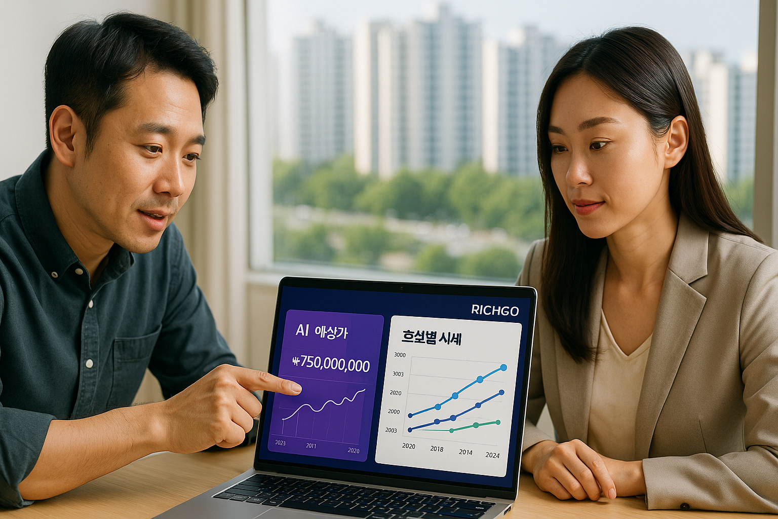 AI 예측가와 시세 흐름 비교