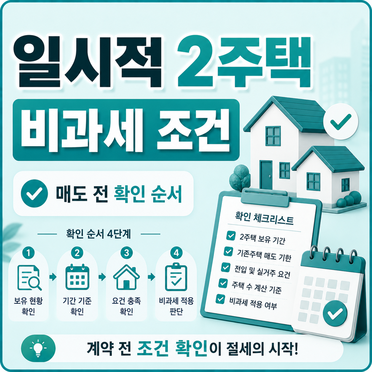 일시적 2주택 비과세 조건 확인 방법