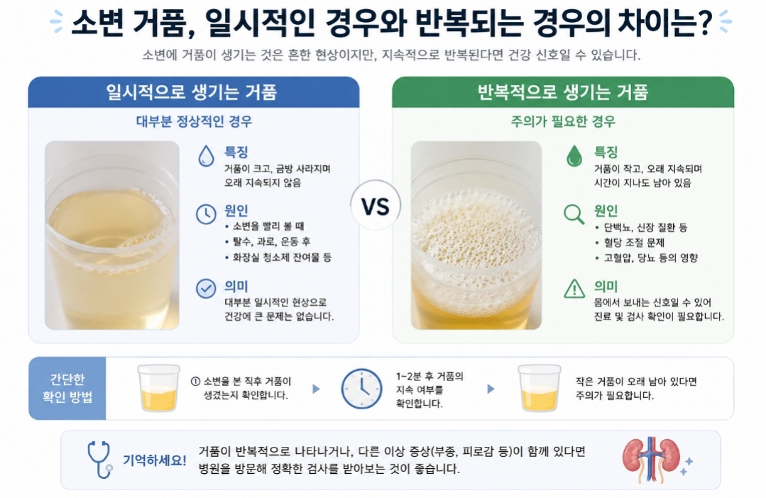 소변거품 주의가 필요한 경우, 소변 거품 이유