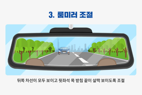 자동차 룸미러 조절하는 방법사진