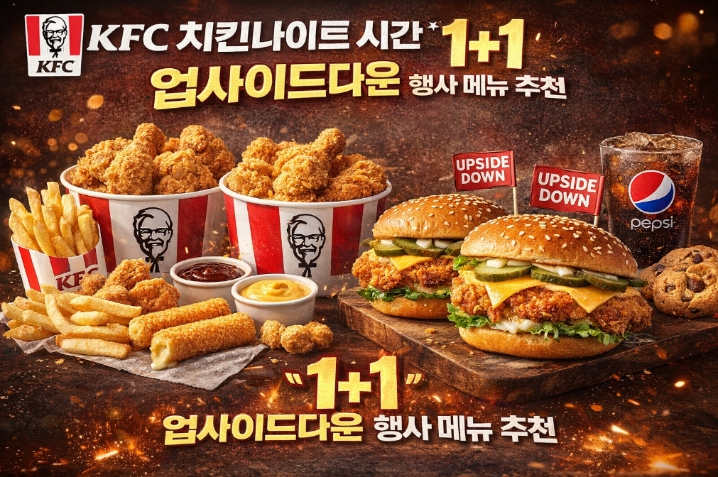 KFC 치킨나이트 1+1 업사이드다운 시간대 완벽 공략법