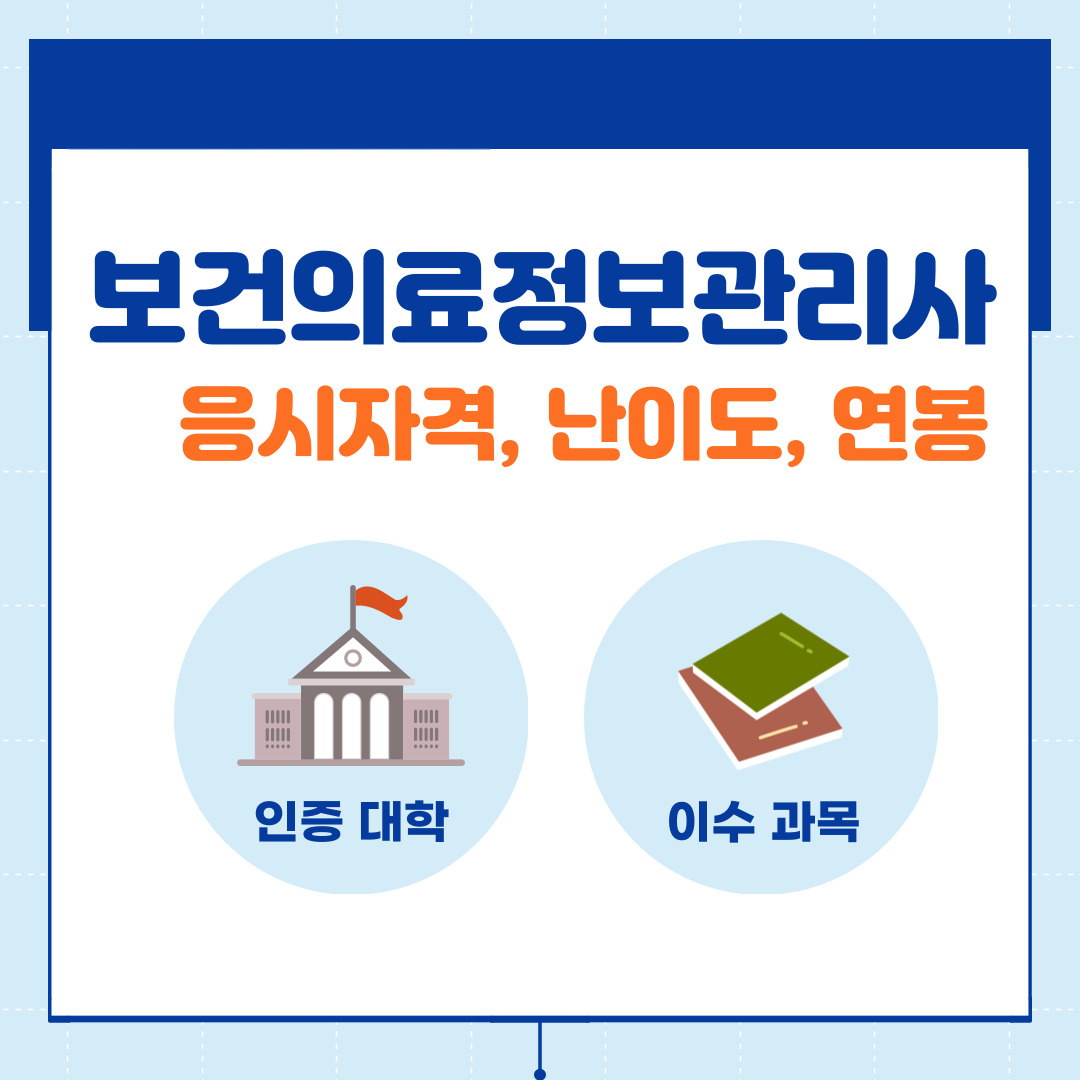 보건의료정보관리사 시험 응시 자격, 난이도, 연봉