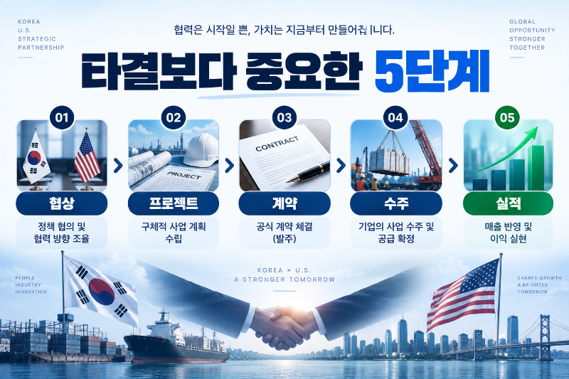 대미투자 협상 타결 이후 프로젝트 계약 수주 실적으로 이어지는 구조
