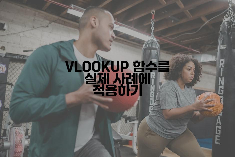 VLOOKUP 함수를 실제 사례에 적용하기
