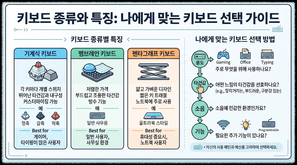 키보드 종류와 특징, 나에게 맞는 키보드는 어떻게 선택해야 할까요