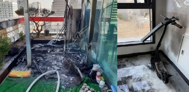 인계동 오피스텔 화재 발생후 모습