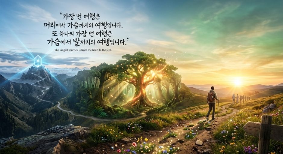 "가장 먼 여행은
머리에서 가슴까지의 여행입니다.