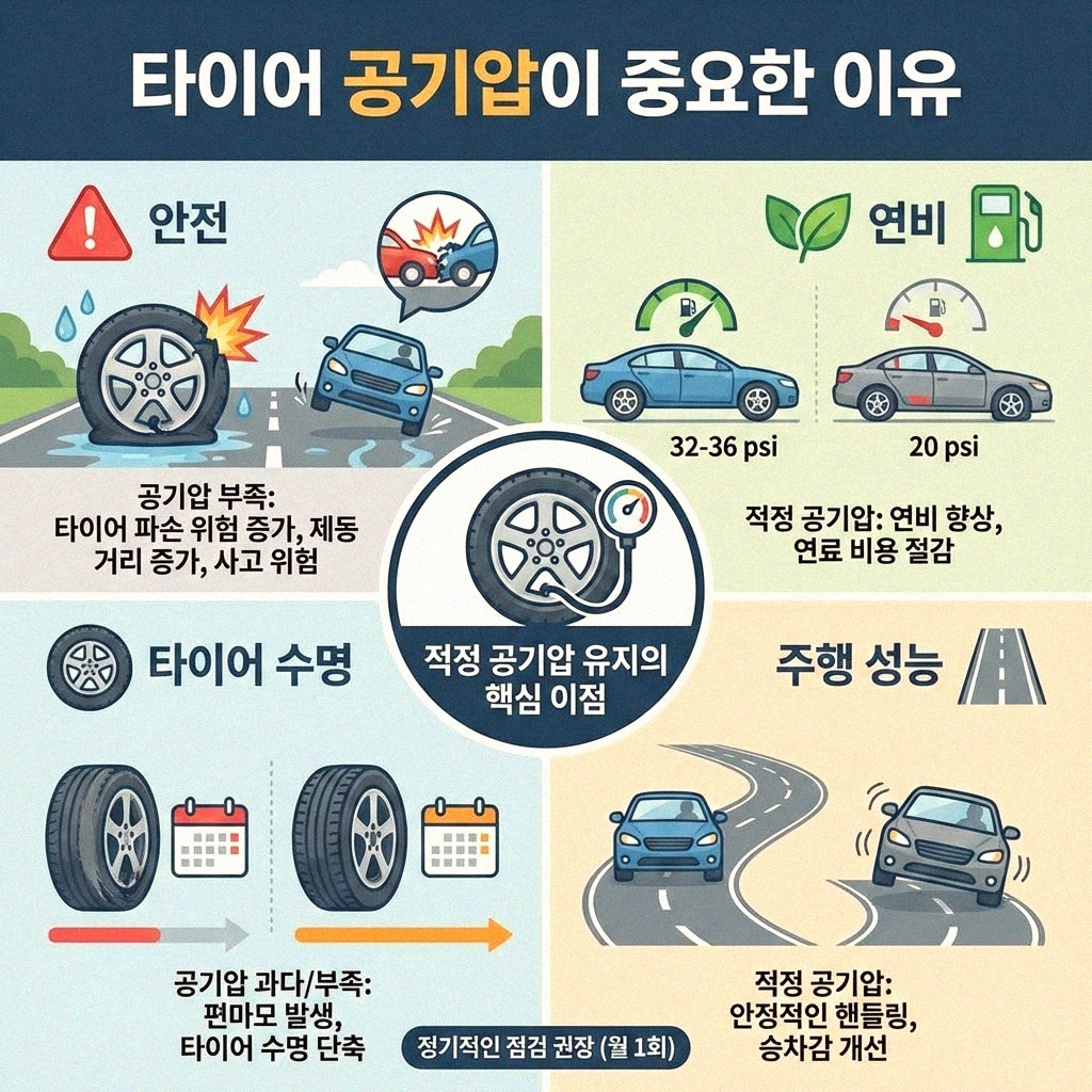 내 차 타이어 공기압 스스로 점검하는 방법