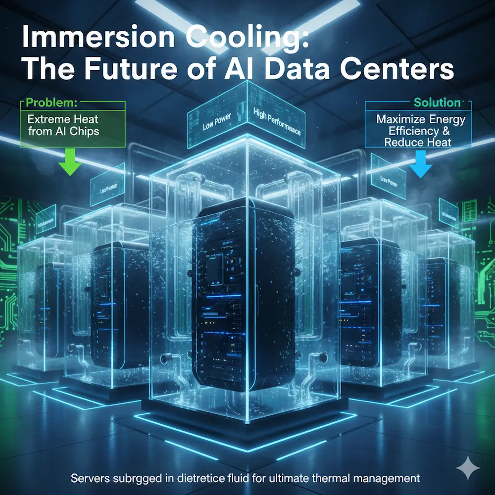 저전력/고효율 AI 데이터센터 구현을 위한 액침 냉각 시스템의 개념도