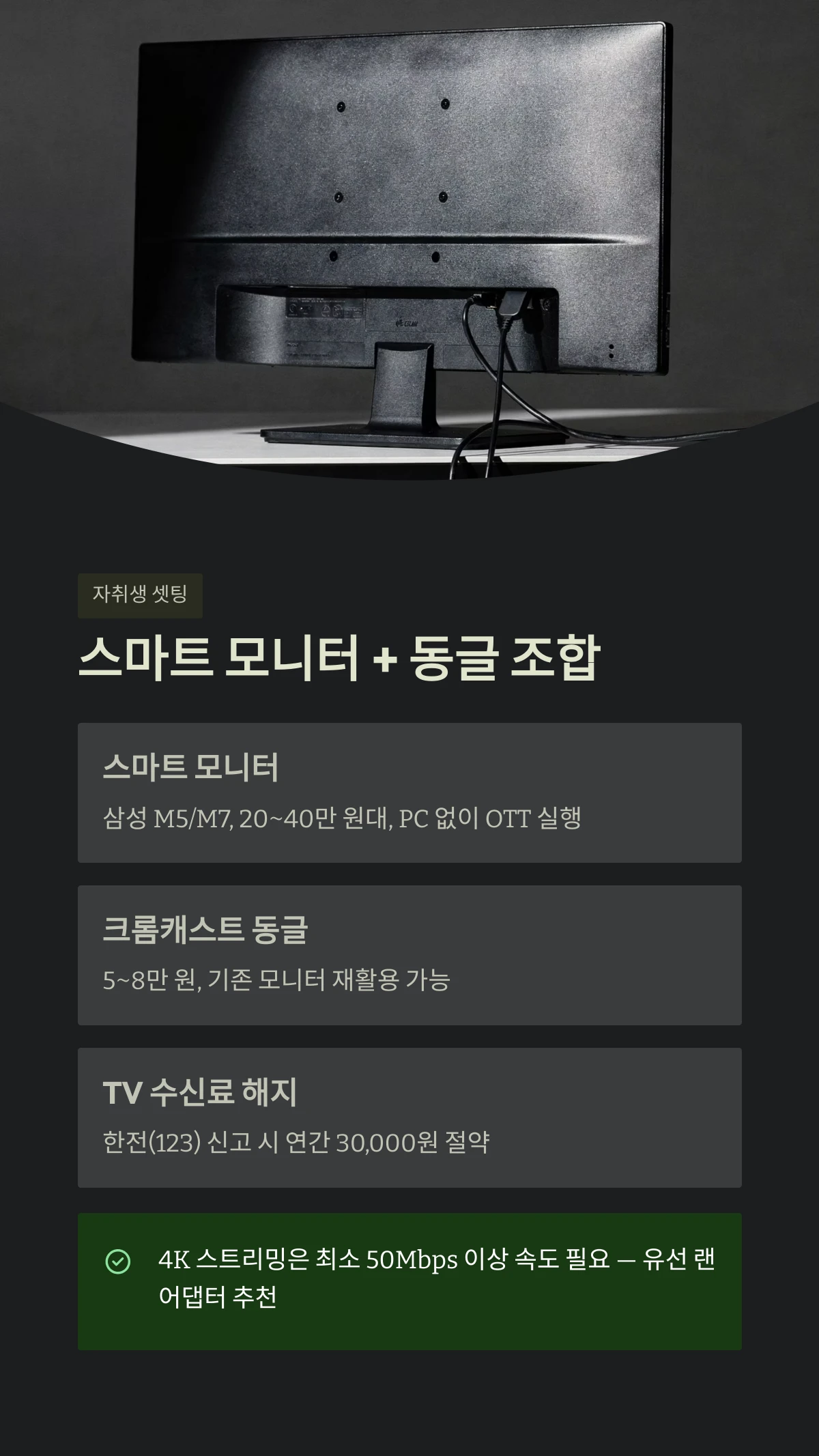 스마트 모니터 + 동글 조합