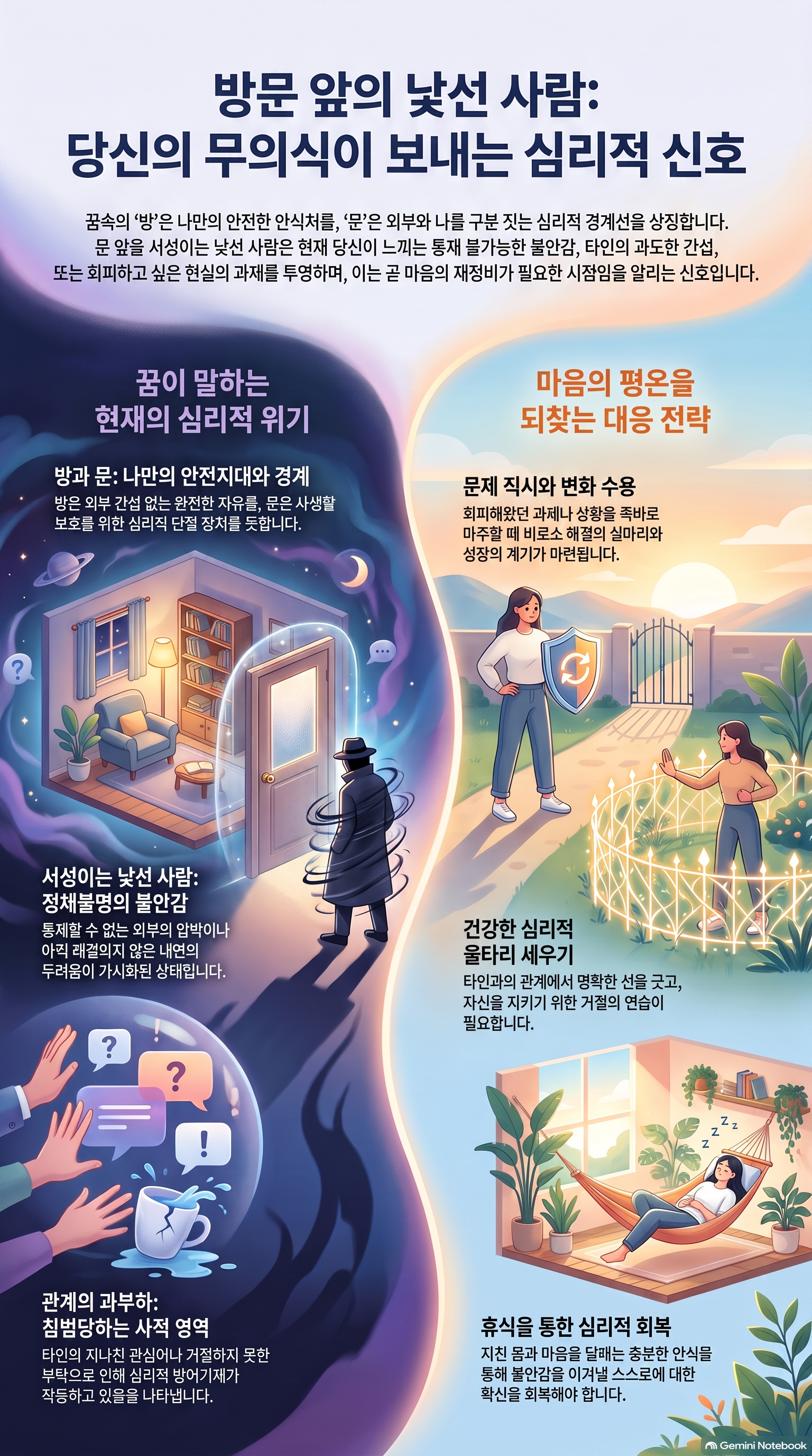 낯선 사람이 방 문 앞을 서성이는 꿈