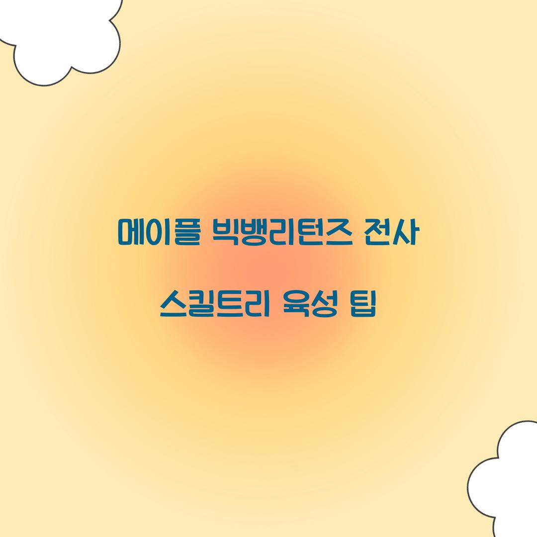 메이플 빅뱅리턴즈 전사 스킬트리