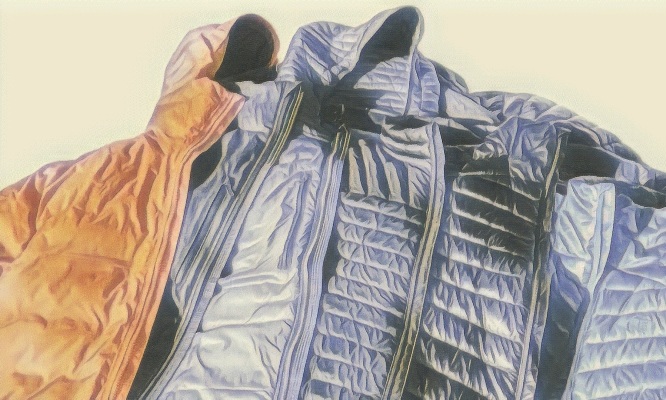 패딩의 바느질 ,안감, 지퍼 사진