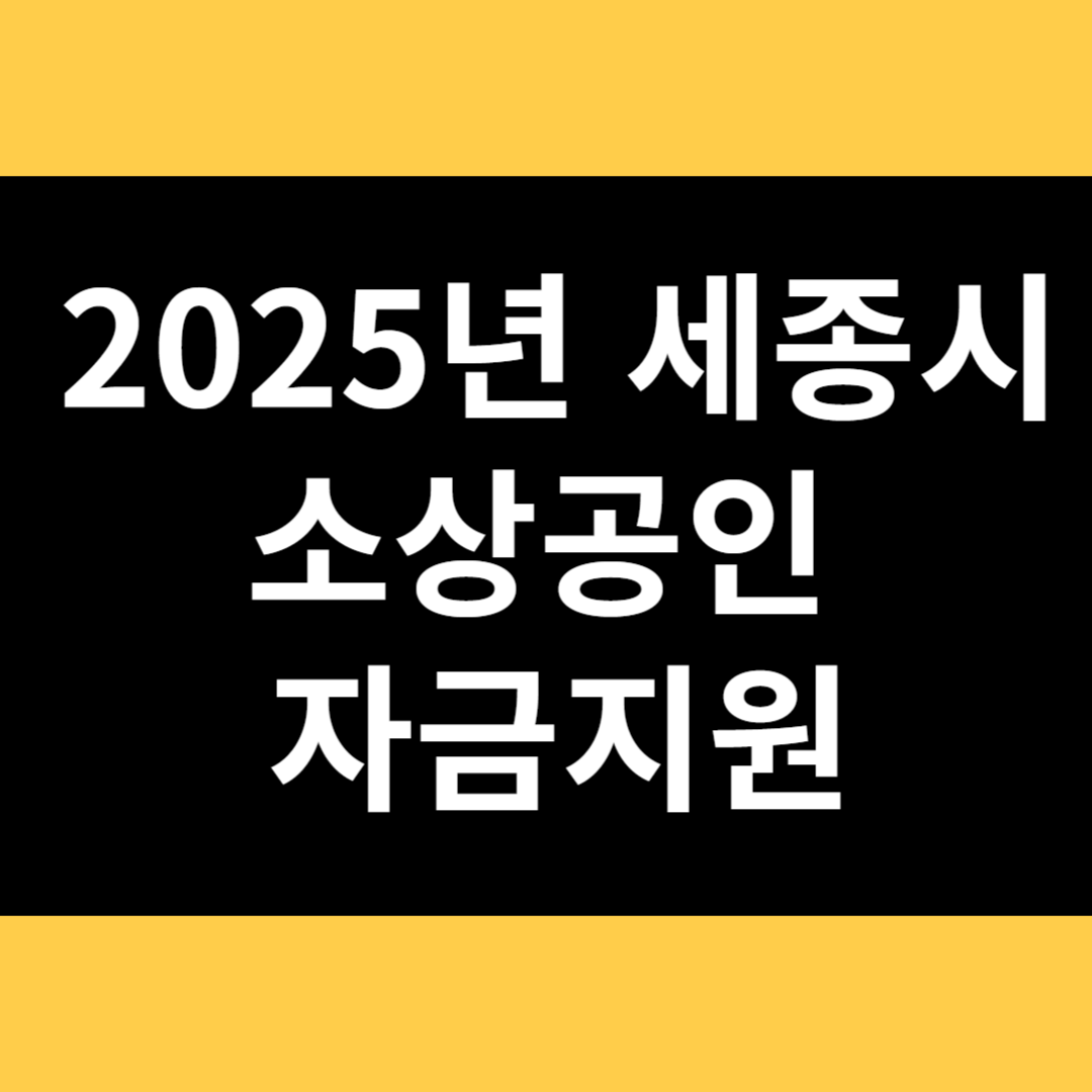 2025년 세종시 소상공인 자금지원 썸네일