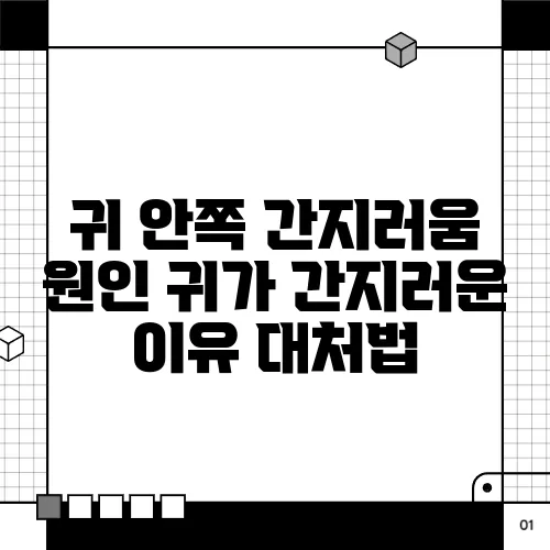 귀 안쪽 간지러움 원인 귀가 간지러운 이유 대처법