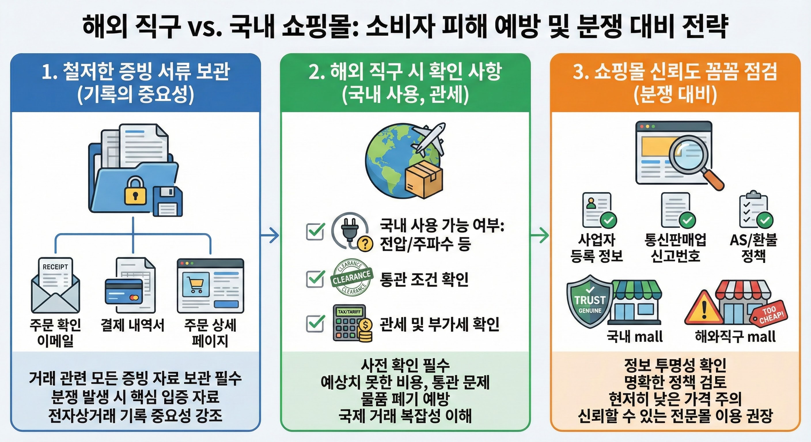 해외 직구 vs. 국내 쇼핑몰: 소비자 피해 예방 및 분쟁 대비 전략