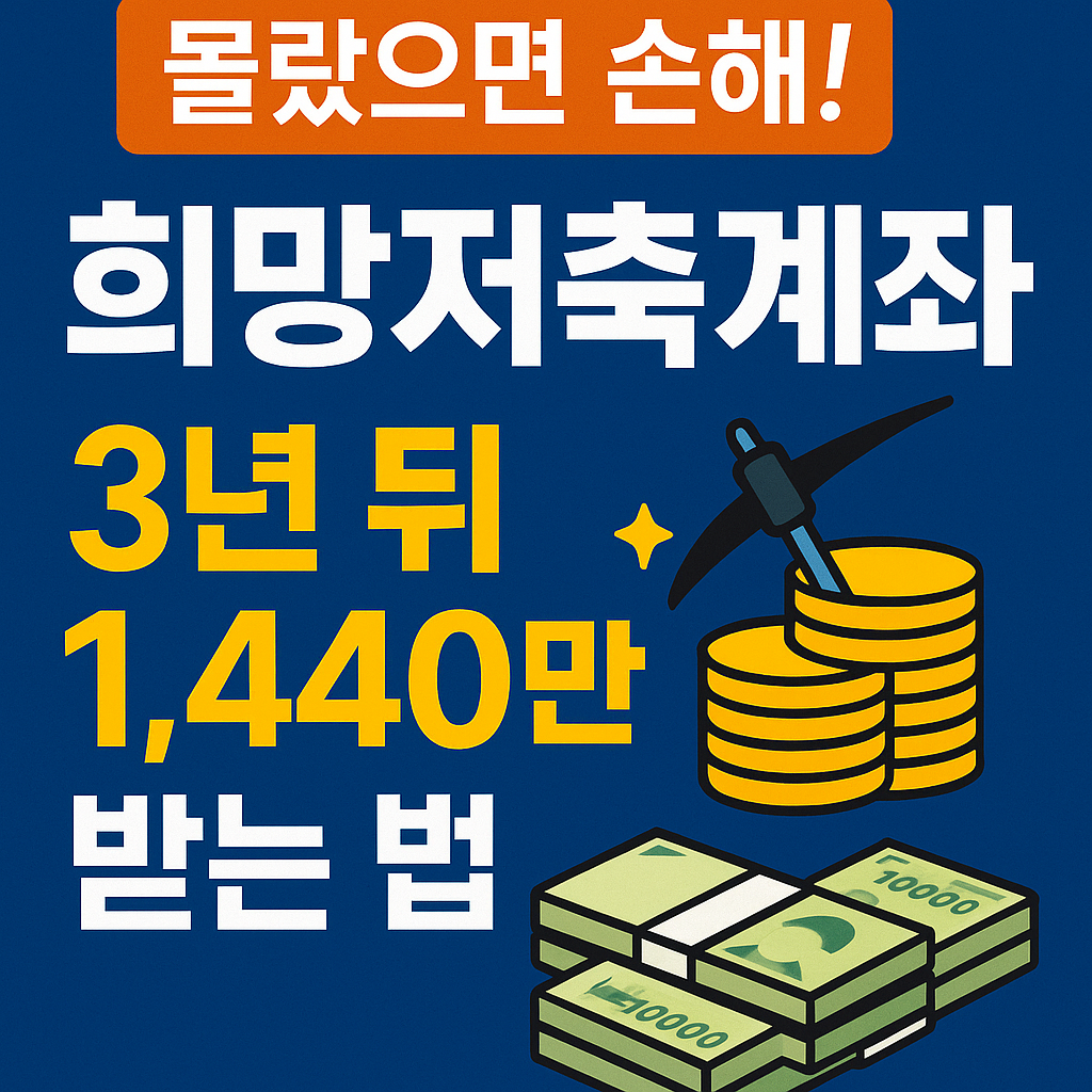 희망저축계좌로 3년 뒤 1,440만 원 받는 법